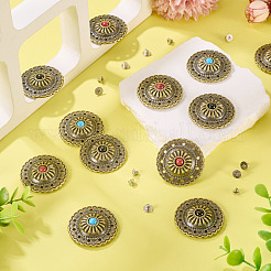 12 Sets 3 Colors Flat Round Alloy Snap Buttons&nbsp;FIND-TA0008-15