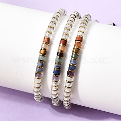 Natural Quartz Crystal & Non-magnetic Hematite Beaded Adjustable Bracelets for Unisex&nbsp;BJEW-K251-09V