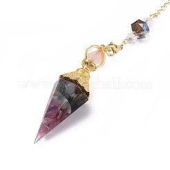 Resin Hexagonal Pointed Dowsing Pendulums(Brass Finding and Gemstone Inside)&nbsp;G-L521-A10