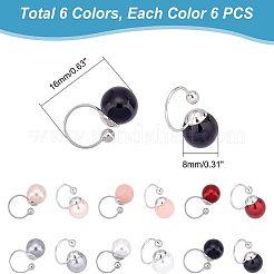 36Pcs 6 Colors Acrylic Pearl Beaded Cuff Earrings&nbsp;EJEW-UN0002-15