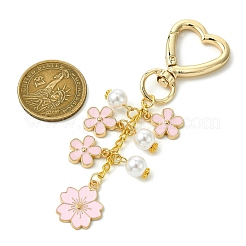 Flower Alloy Enamel with ABS Plastic Pearl Keychain&nbsp;KEYC-JKC01098