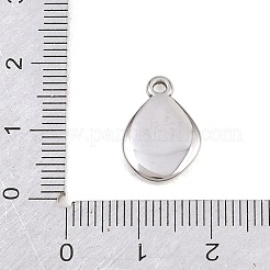 304ステンレスペンダント  ティアドロップチャーム  ステンレス鋼色  16x11x2mm  穴：1.5mm&nbsp;STAS-B144-03P