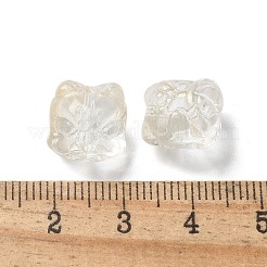 ベーキングペイント透明ガラスビーズ  グラデーションカラー  ライオン  淡黄色  11.5x11x9.5mm  穴：1.2mm&nbsp;GLAA-C035-01R