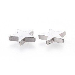 真鍮製チャーム  長持ちメッキ  スター  プラチナメッキ  11.5x12x2.5mm  穴：1.2mm&nbsp;KK-F783-06P