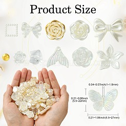 DIYジュエリー作りキット  不透明アクリルビーズとペンダント  混合形状  ホワイト  5.5~22x5.5~27x3~9mm  穴：1~1.8mm  約20g /セット  20~25個/セット&nbsp;MACR-CJC0004-20H