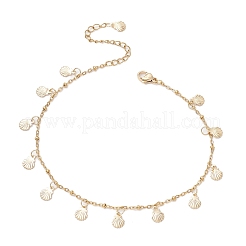 Summer Beach 304 Stainless Steel Shell Shaped Charm Anklets for Women&nbsp;AJEW-AN00658