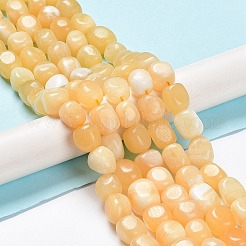 天然石トパーズ翡翠ビーズ連売り  ナゲットの転がった石  6.5~15x7~14x7~14mm  穴：1~1.4mm  約32~33個/連  15.16~ 15.75インチ（38.5~40cm）&nbsp;G-C038-02P