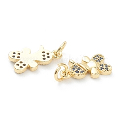 Brass Micro Pave Cubic Zirconia Pendants&nbsp;ZIRC-J041-16F