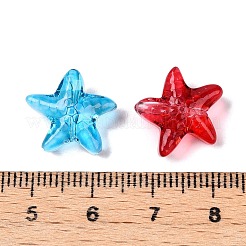 Gradient Color Baking Paint Transparent Glass Beads&nbsp;X-DGLA-N005-09