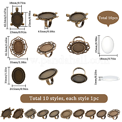 DIY Blank Dome Finger Rings Making Kit&nbsp;DIY-SC0022-23
