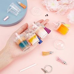 DIY 16pcs Milky Tea Themed Keychains Kits&nbsp;DIY-OC0005-62