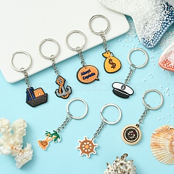 8Pcs 8 Styles Cartoon PVC Pendant Keychain&nbsp;KEYC-FS0001-07