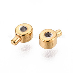 304ステンレススチールボールチープ  フラットラウンド  ゴールドカラー  2x3mm  穴：1mm  内径：1mm&nbsp;STAS-K268-01A-G