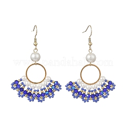 Glass Braided Beads Dangle Earrings&nbsp;EJEW-MZ00747-03