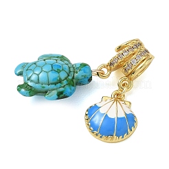 Brass Micro Pave Clear Cubic Zirconia Pendants&nbsp;KK-CBA74BF-13G-04