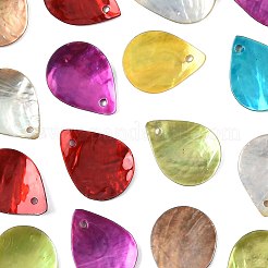 56Pcs 7 Colors Spray Painted Natural Akoya Shell Pendants&nbsp;BSHE-FS0001-09