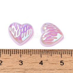 UVメッキアクリルカボション  虹色の  ハート  ライラック  11.5~12x12~12.5x4mm&nbsp;OACR-H121-02F