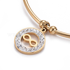 304 Stainless Steel Charm Bangles&nbsp;BJEW-L664-005G