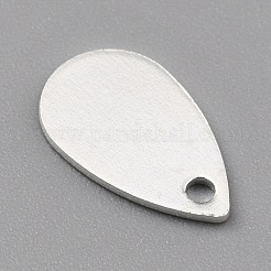 真鍮製チャーム  カドミウムフリー＆鉛フリー  ティアドロップ  925銀メッキ  10x6x0.5mm  穴：1mm&nbsp;KK-O131-11P
