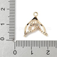 Brass Pave Light Sky Blue and Clear Cubic Zirconia Sea Animal Connector Charms&nbsp;KK-M326-07B-G