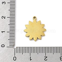 304ステンレススチールエナメルペンダント  レーザー切断  星のチャームが付いた太陽  18KGP本金メッキ  17x14.5x1.5mm  穴：1.5mm&nbsp;STAS-U039-12G