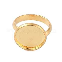 Adjustable 304 Stainless Steel Finger Rings Components&nbsp;X-STAS-L193-G-14mm