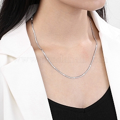 Non-Tarnish 304 Stainless Steel Flat Snake Chain Necklaces for Women&nbsp;NJEW-D058-04P