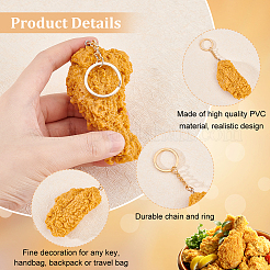 8Pcs 5 Style Imitation Food Keychains&nbsp;KEYC-FG0001-03