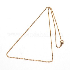 Ion Plating(IP) 304 Stainless Steel Cable Chain Necklaces&nbsp;NJEW-M124-01G-01
