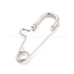 Rhodium Plated 925 Sterling Silver Brooch Findings&nbsp;STER-F054-01P