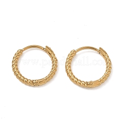 Twist Textured 304 Stainless Steel Huggie Hoop Earrings&nbsp;SA-CBA46AF-27G-02