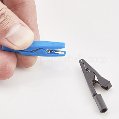 真鍮のワニ口クリップ  ナイロン（pa）カバー付き  プラチナ  ミックスカラー  41x6.5x13.5mm  5色  2個/カラー  10pc&nbsp;KK-OC0009-09