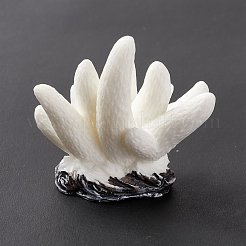 樹脂模造サンゴの装飾品  水族館の風景の水槽の装飾のための人工サンゴ  ホワイト  39x40x23mm&nbsp;DJEW-G026-07A