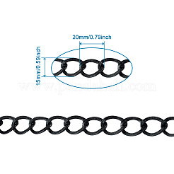 アルミツイストチェーンカーブチェーン  溶接されていない  電気泳動黒  20x15x1.8mm  5メートル/セット&nbsp;CHA-TA0001-05EB