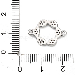 Brass Micro Pave Clear Cubic Zirconia Hollow Flower Connector Charms&nbsp;KK-L229-058P