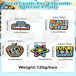 20 スタイルの食品グレードの環境に優しいシリコンビーズ 5 個  カラフル  混合図形  18~30x27.5~30x8mm  穴：2mm  4個/スタイル&nbsp;SIL-CJ0002-85