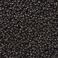 MIYUKIラウンドロカイユビーズ  日本製シードビーズ  （rr2004)マットメタリックダークオリーブ  11/0  2x1.3mm  穴：0.8mm  約1100PCS /ボトル  10 G /ボトル&nbsp;SEED-JP0008-RR2004