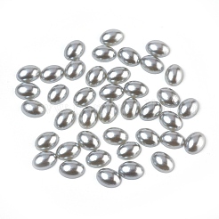 ABSプラスチックパール調カボション  オーバル  グレー  8x6x2mm  約5000個/袋&nbsp;SACR-R755-8x6mm-Z41