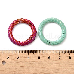 スプレー塗装された合金スプリング ゲート リング  ツイストリング  ミックスカラー  28x5mm&nbsp;PALLOY-H131-09
