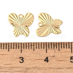 真鍮チャーム  18KGP本金メッキ  蝶  10.5x10.5x0.5mm  穴：1mm&nbsp;KK-F087-02G-05