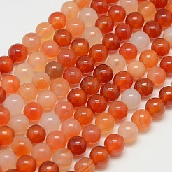 天然石カーネリアンビーズ連売り  ラウンド  8mm  穴：1mm  約45個/連  15インチ&nbsp;G-N0006-8mm-17
