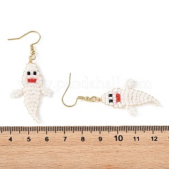 Halloween Glass Seed Bead Dangle Earrings&nbsp;EJEW-MZ00769-02