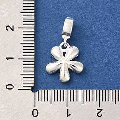 925スターリングシルバーヨーロピアンダングルチャーム  花の大きな穴のペンダント  スタンプ925個付き  銀  21mm  穴：5mm&nbsp;STER-G043-07S