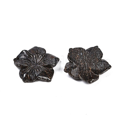 天然ブロンズ石彫刻ペンダント  花のチャーム  28.5x29.5x5mm  穴：1.2mm&nbsp;G-B097-01A-12