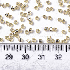 ガラスシードビーズ  機械刺繍に適合  銀並ぶ  ラウンド  湯通しアーモンド  2.5x1.5mm  穴：1mm  約20000個/袋&nbsp;SEED-S042-04A-05