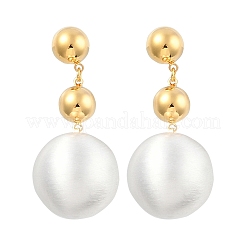 女性用ラウンド真鍮ダングルスタッドピアス  ゴールデン＆シルバー  41.5x18mm&nbsp;EJEW-U055-24GS