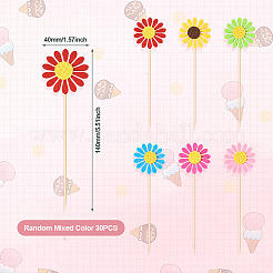 Wood with Paper Cake Toppers&nbsp;AJEW-TAC0035-11A