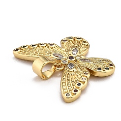 Brass Micro Pave Clear Cubic Zirconia Pendants&nbsp;ZIRC-J025-09G