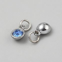 Zinc Alloy Rhinestone Charms&nbsp;PALLOY-TAC0220-01A-P