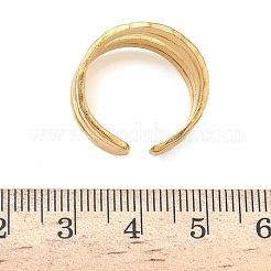 調節可能な304ステンレススチール製カフオープンリング（女性用）  ゴールドカラー  調整可能  11mm&nbsp;RJEW-Z122-03G-06